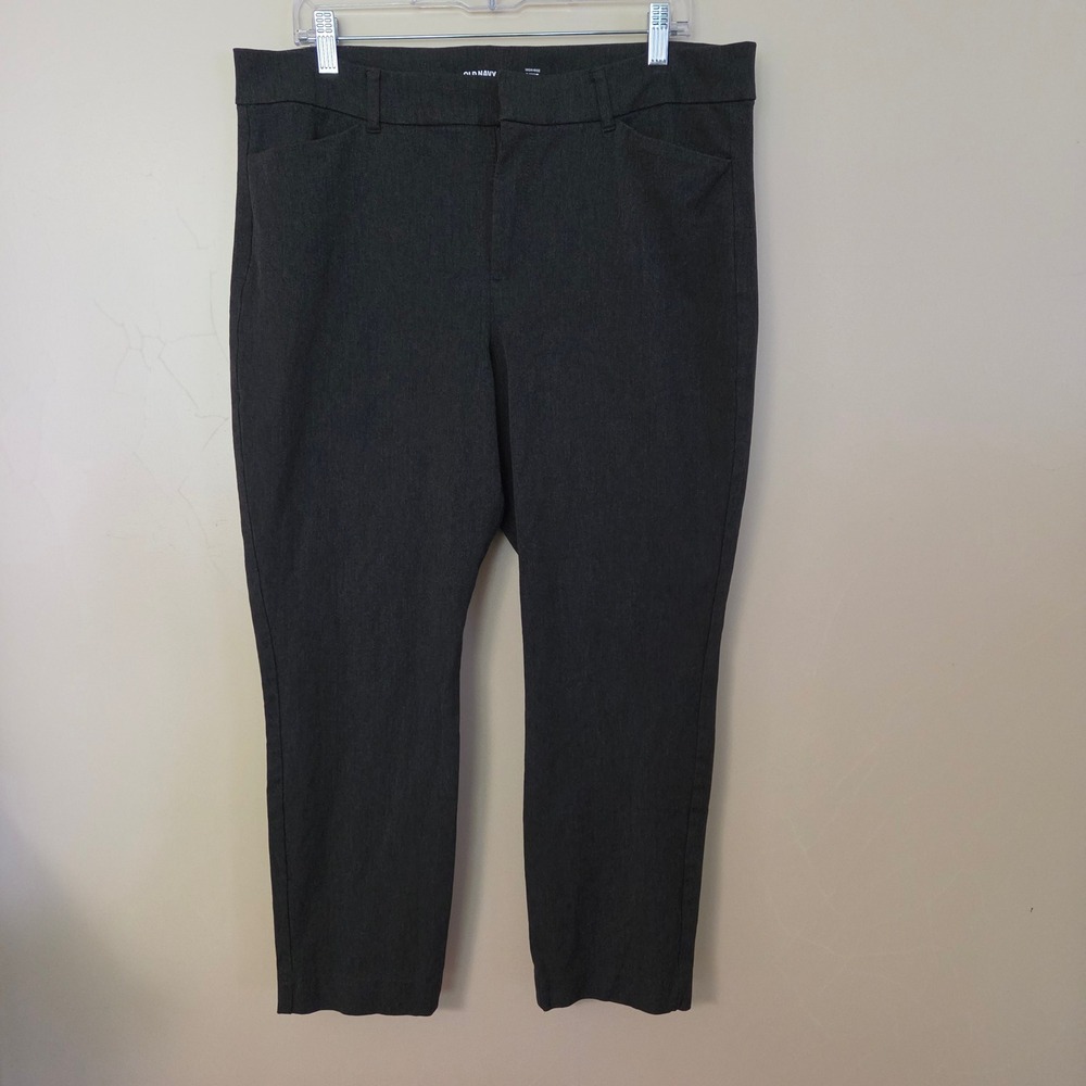 Old Navy Pixie High-Rise Ankle Pants 16 Dark Heather Gray Dark Academia